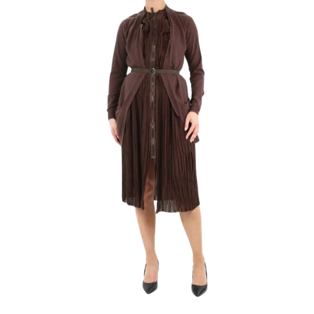 Bottega Veneta Vintage Pre-owned Polyester dresses Brown Dames