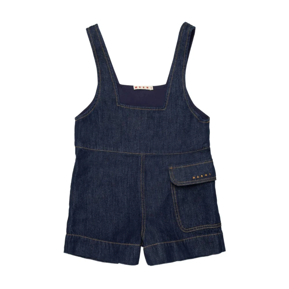 Marni Girls Blue Short Salopette - Jumpsuits - 12 Y - Kids