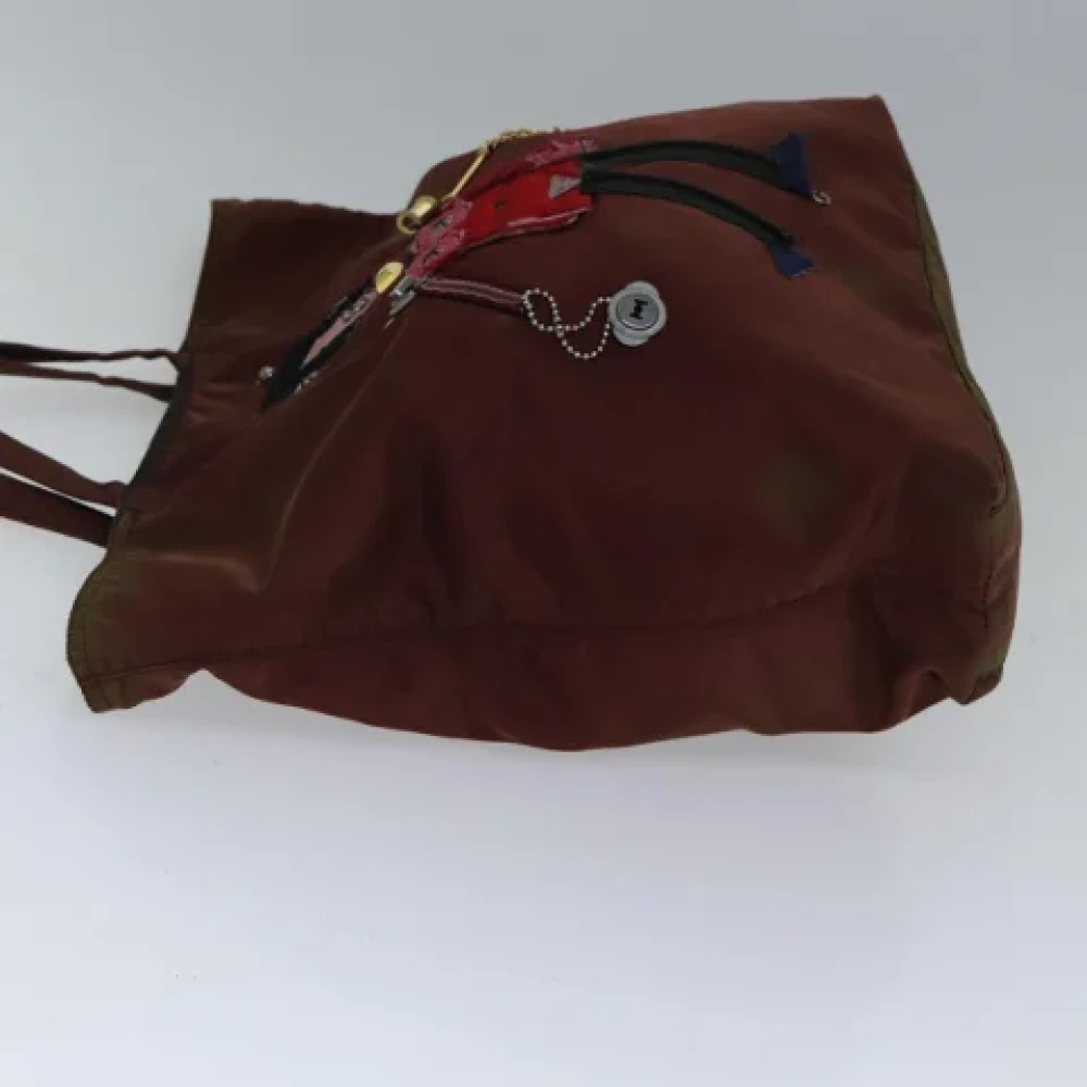 Prada Vintage Pre-owned Nylon handbags Brown Dames