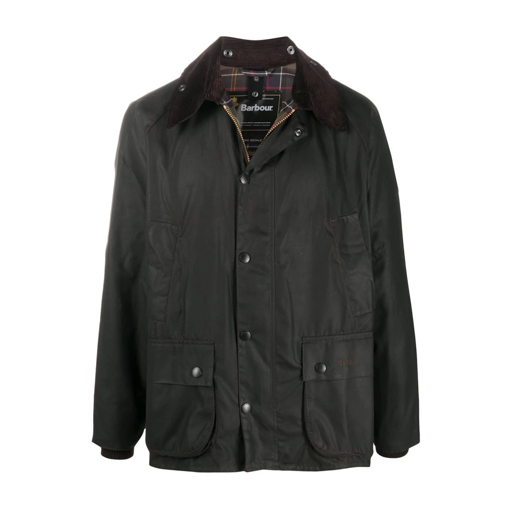 Barbour Groene gewaxte katoenen ribfluwelen jas Green Heren