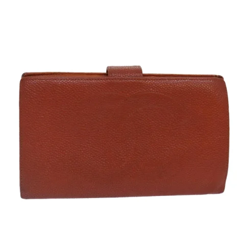 Chanel Vintage Pre-owned Leather wallets Orange Dames