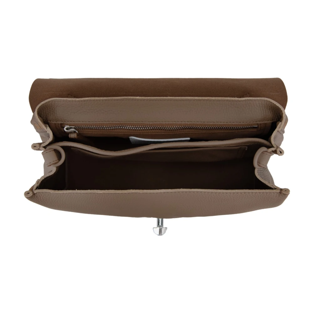 Zanellato Leren Dames Schoudertas Girello Brown Dames