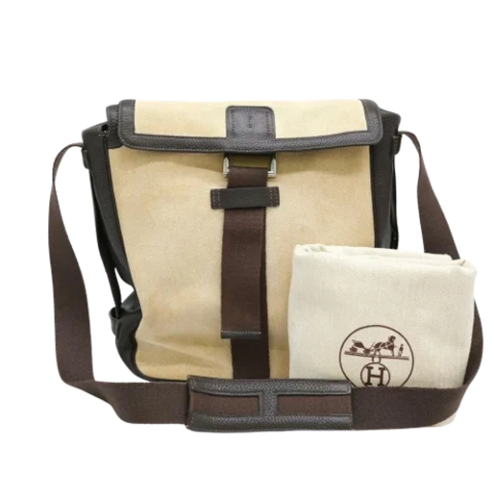 Hermès Vintage Pre-owned Fabric shoulder-bags Beige Dames