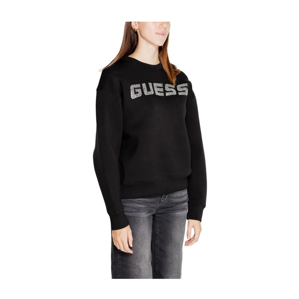 Guess Zwarte Rhinestone Logo Sweater Black Dames