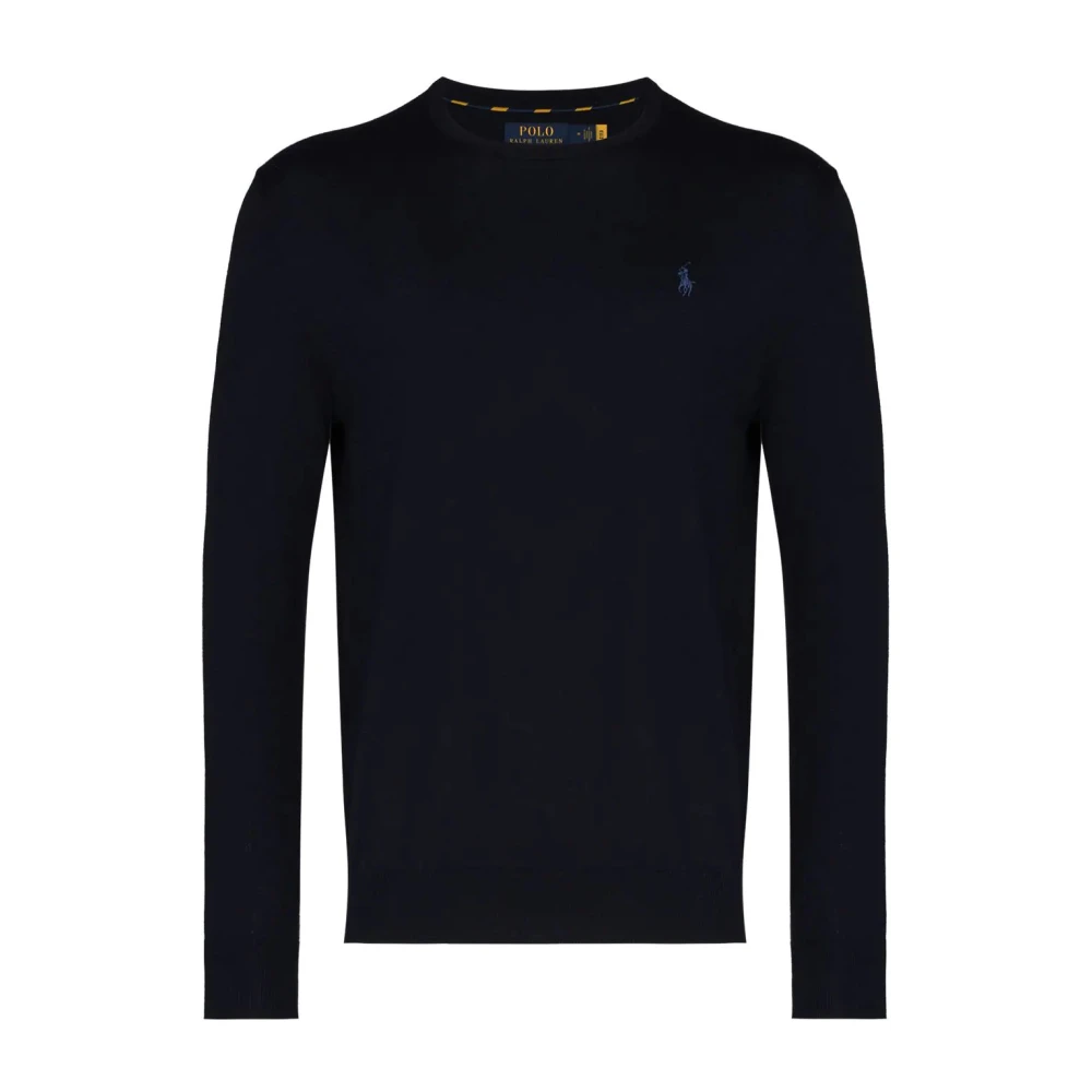 Polo Ralph Lauren Men's Blue Embroidered Crewneck Jumper