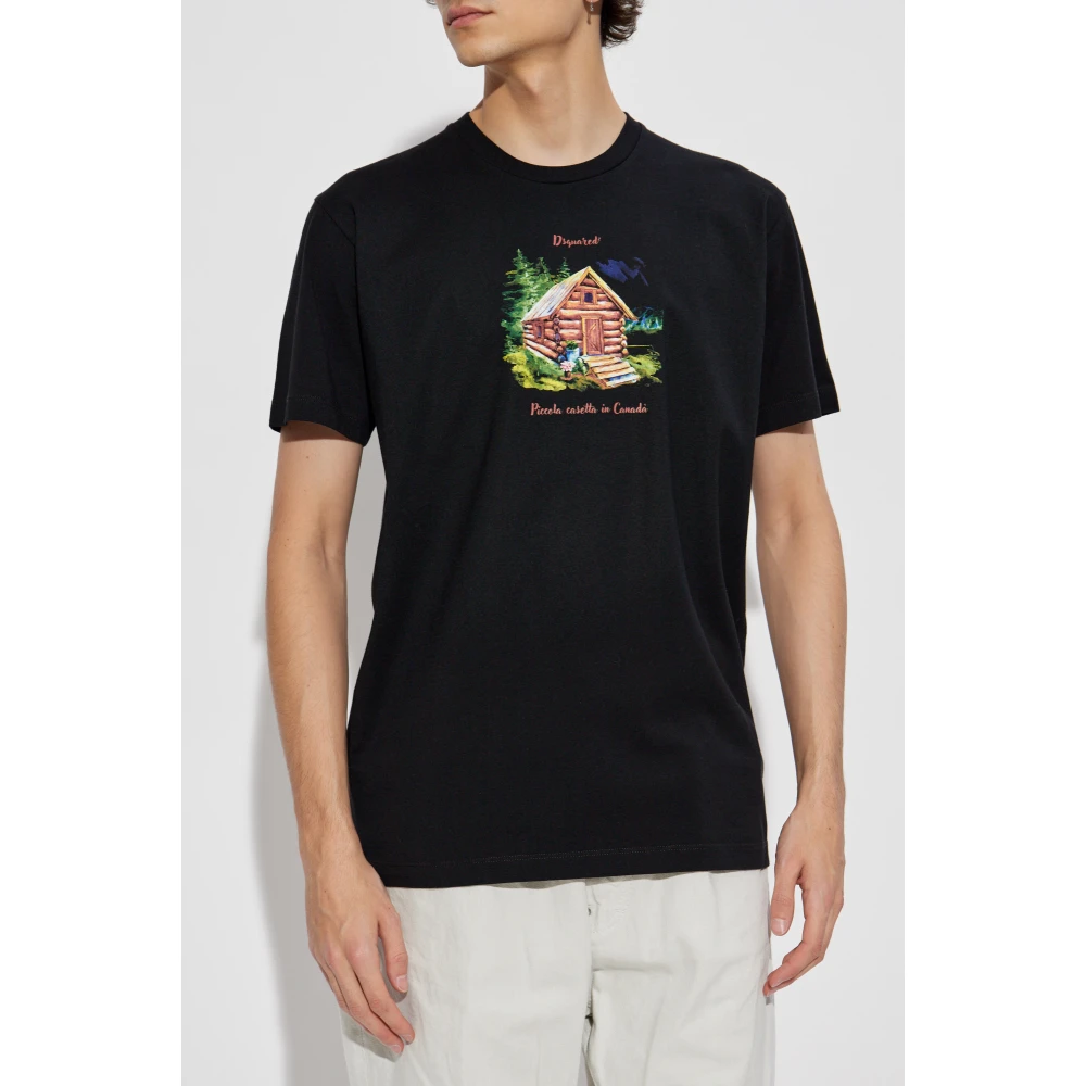 Dsquared2 T-shirt met kleurrijke print Black Heren
