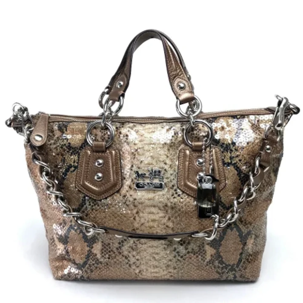 Coach Pre-owned Fabric handbags Brown Dames