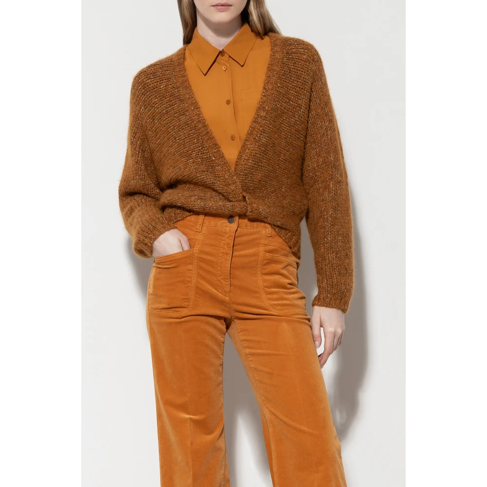LUISA CERANO Tweed Cardigan in Parallelo-Optik kurkuma Orange Dames