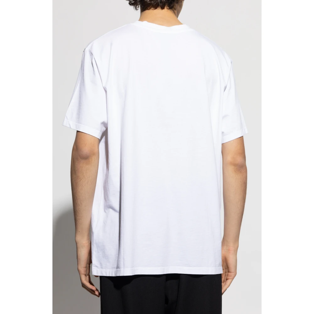 Balmain T-shirt met logo-opdruk en ronde hals White Heren