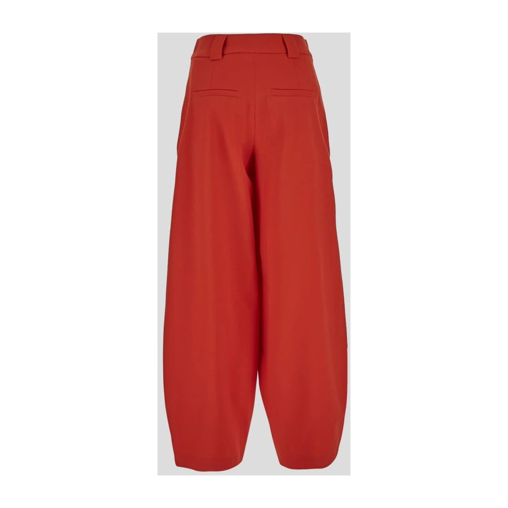 closed Wide Trousers Red Dames