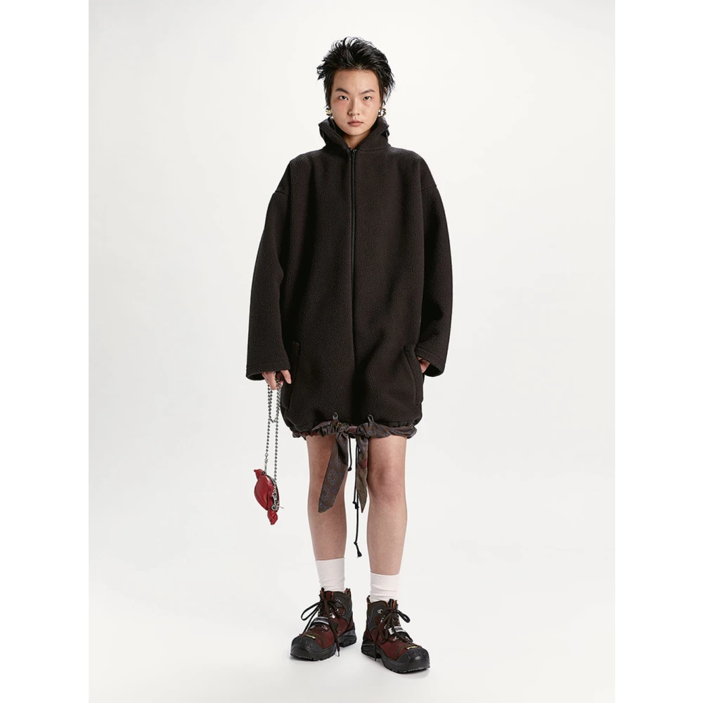 Magliano Zwarte Fleecejas met hoge kraag Black Heren