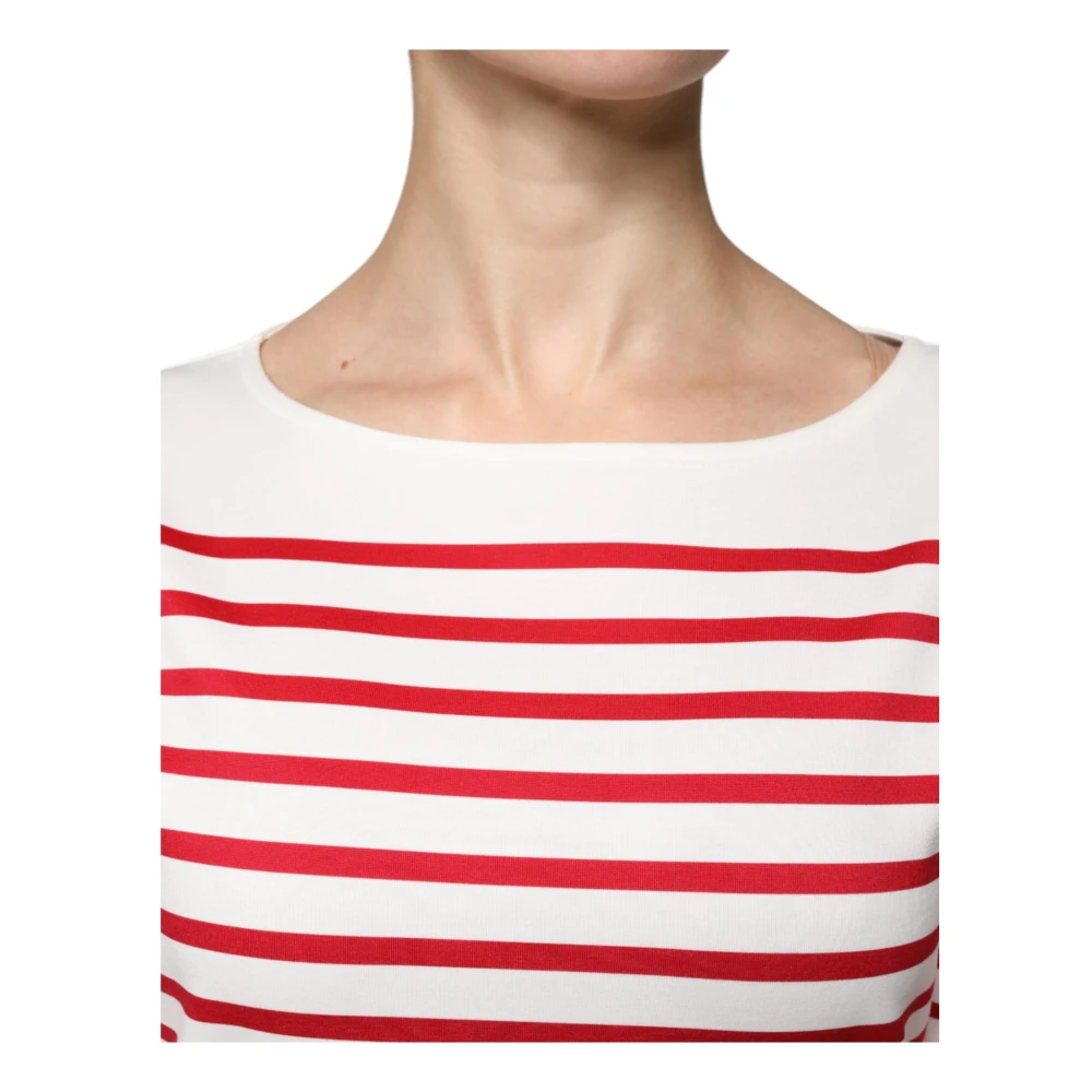 Dolce & Gabbana Gestreepte Logo Longsleeve Top Multicolor Dames