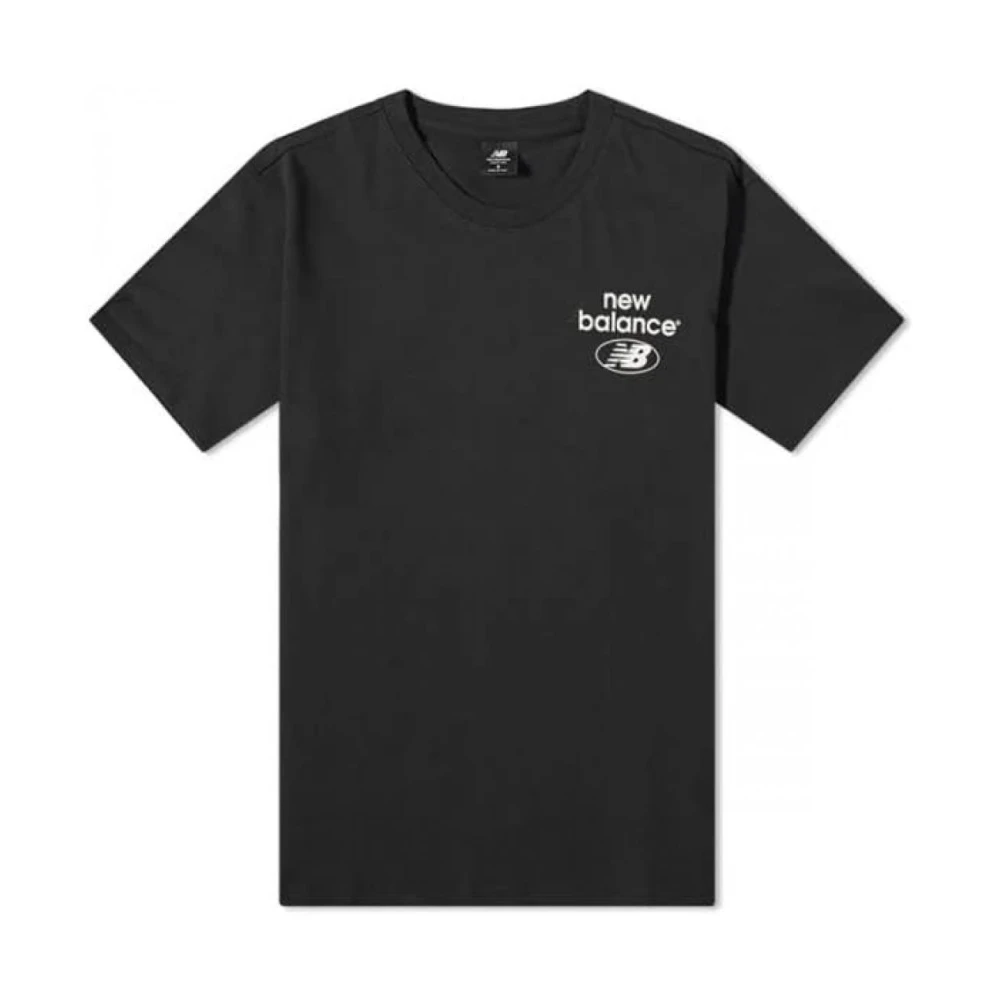 New Balance Polyester Ronde Hals T-shirt Black Heren