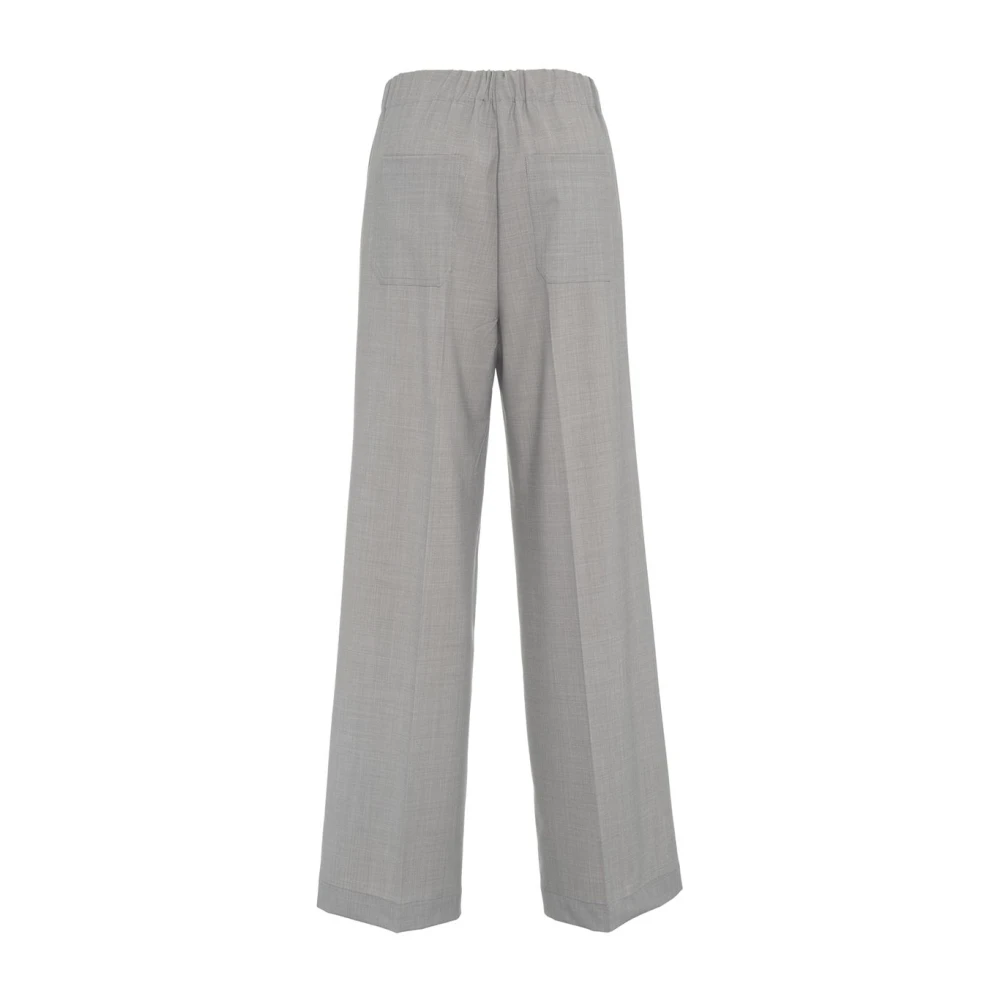 Semicouture Grijze Wollen Blend Elastische Taillebroek Gray Dames
