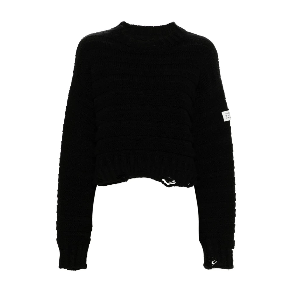 Mm6 Maison Margiela Donna Nero - Maglia A Collo Alto - Knitwear - S