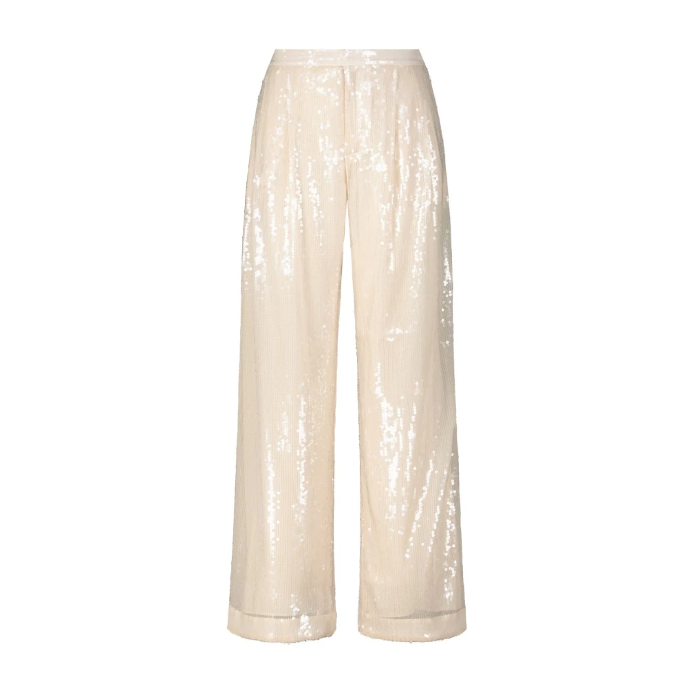 Hugo Boss Paillet Rechte Pijp Broek Beige Dames