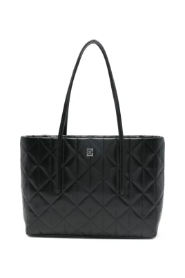 Quilted Emblem Logo Small Tote Bag