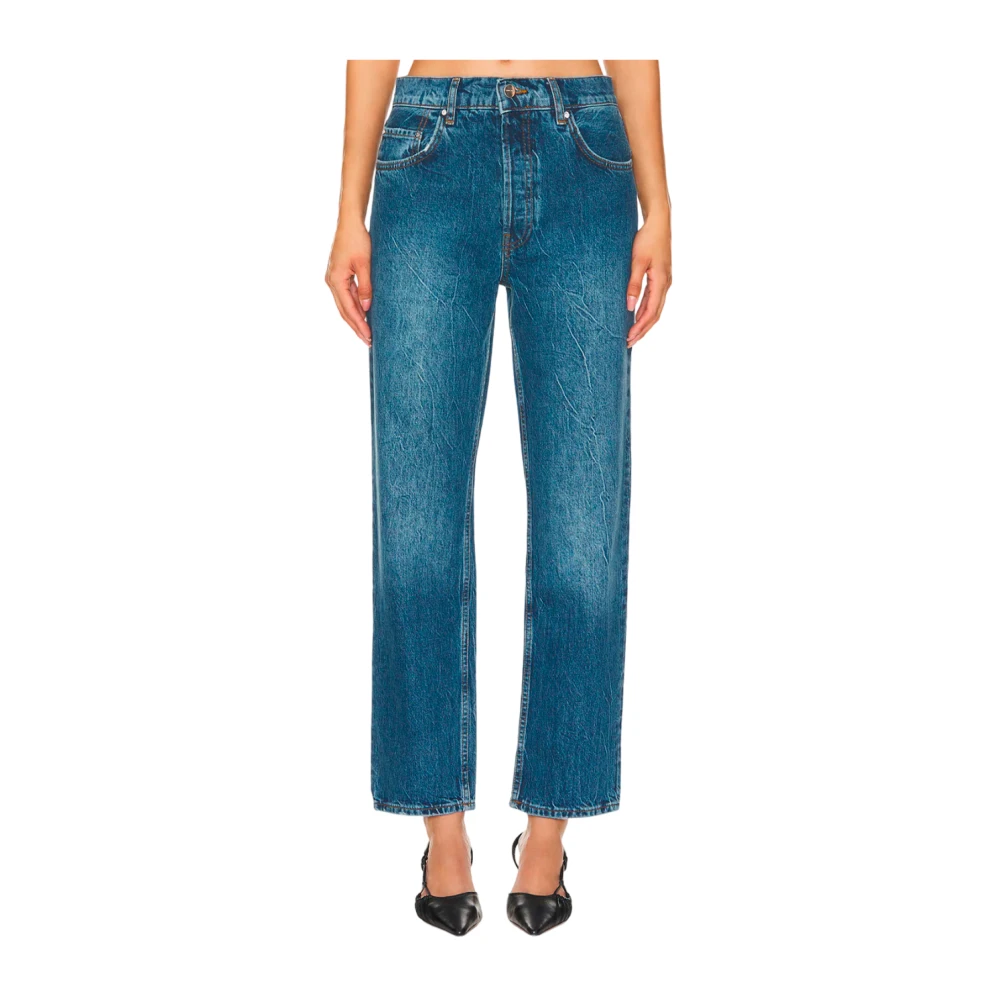 Anine Bing Casual Boyfriend Fit Jeans Blue Dames