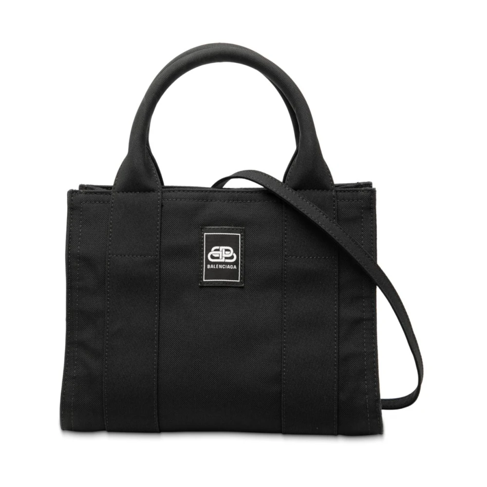 Balenciaga Vintage Women's Black Pre-Owned Canvas Tote Bag
