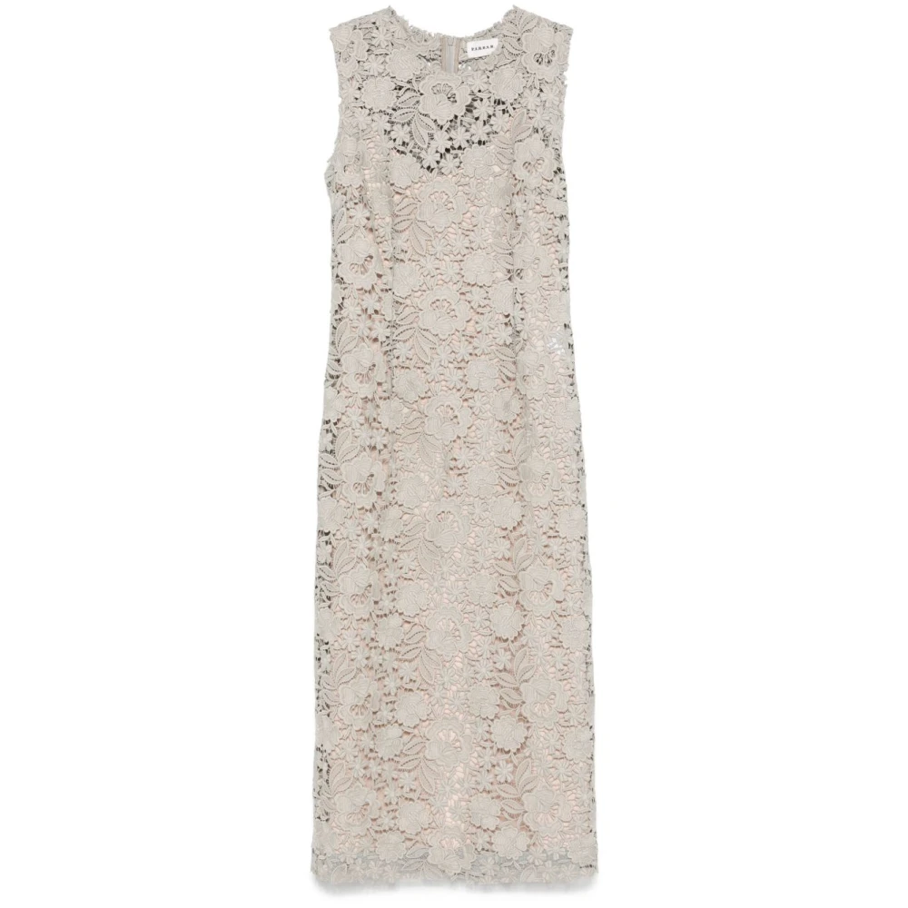 P.a.r.o.s.h. Beige Jurk met Achterritssluiting Gray Dames