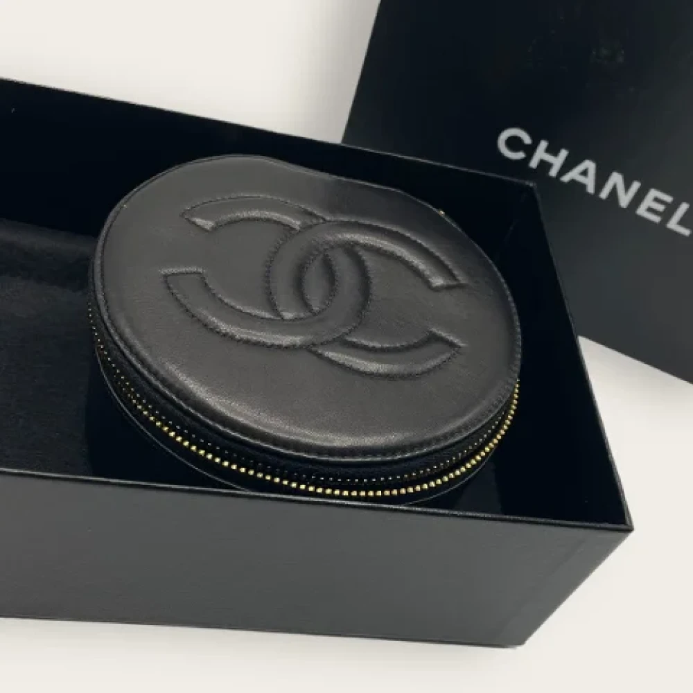 Chanel Vintage Pre-owned Leather home-office Black Dames