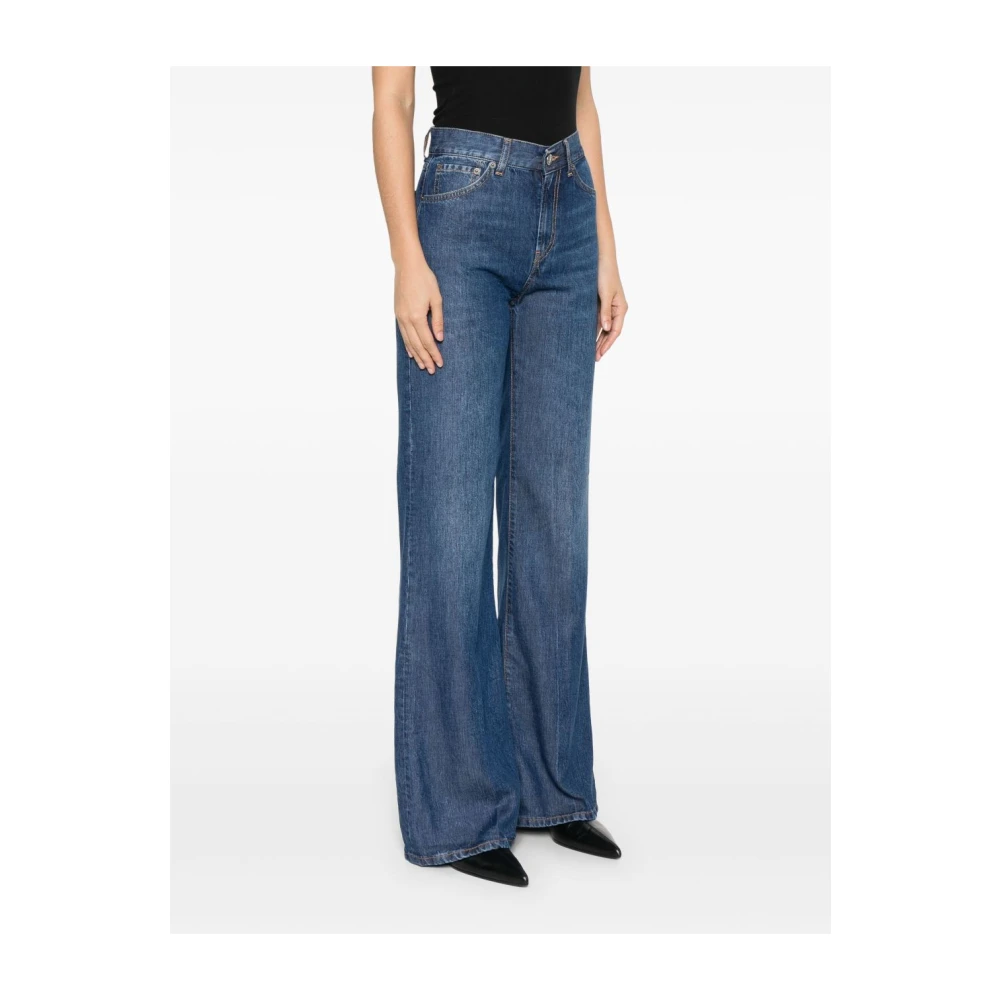 Dondup Blauwe Rits Sluiting Jeans Vijf Zakken Blue Dames