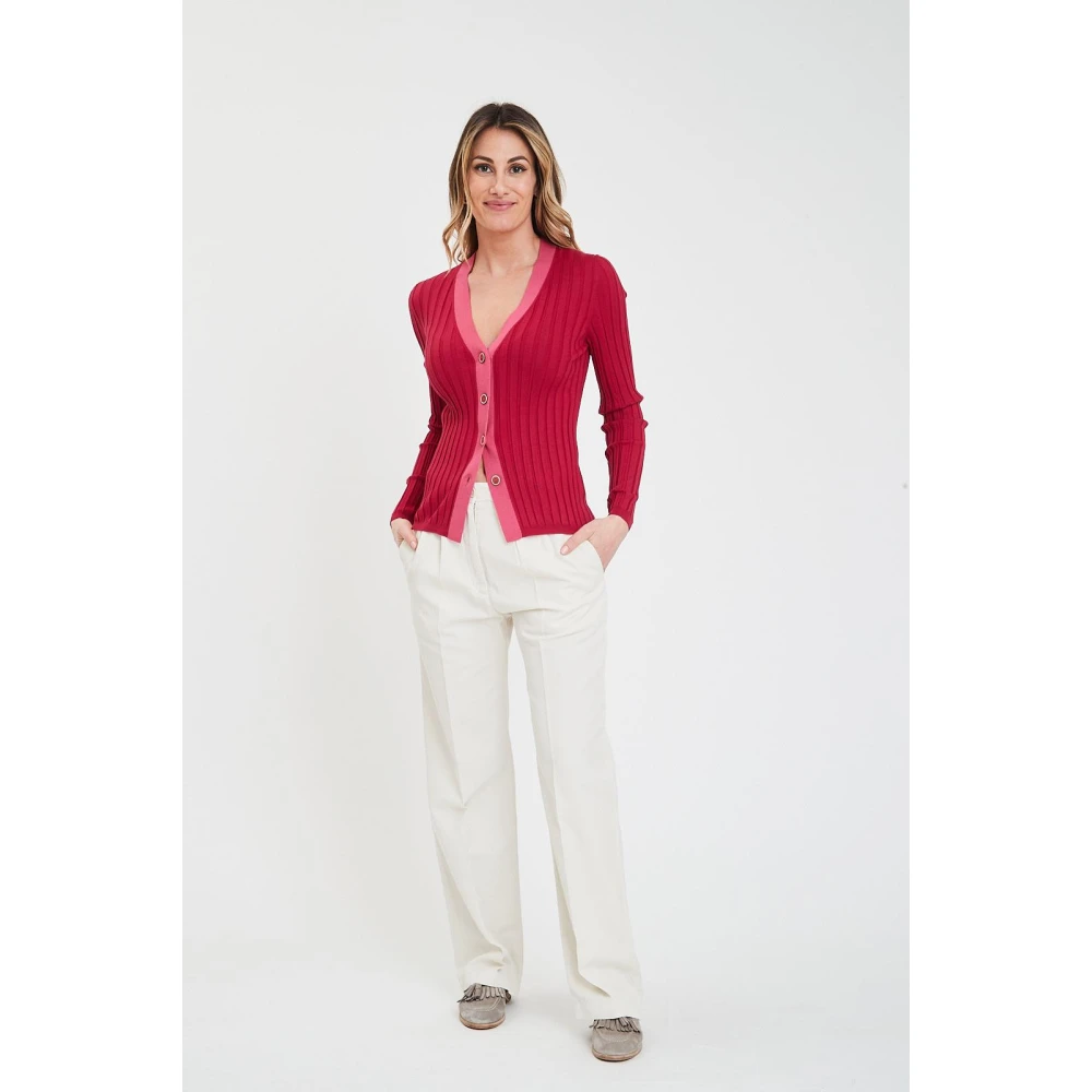 Gran Sasso Bicolor Cardigan Pink Dames