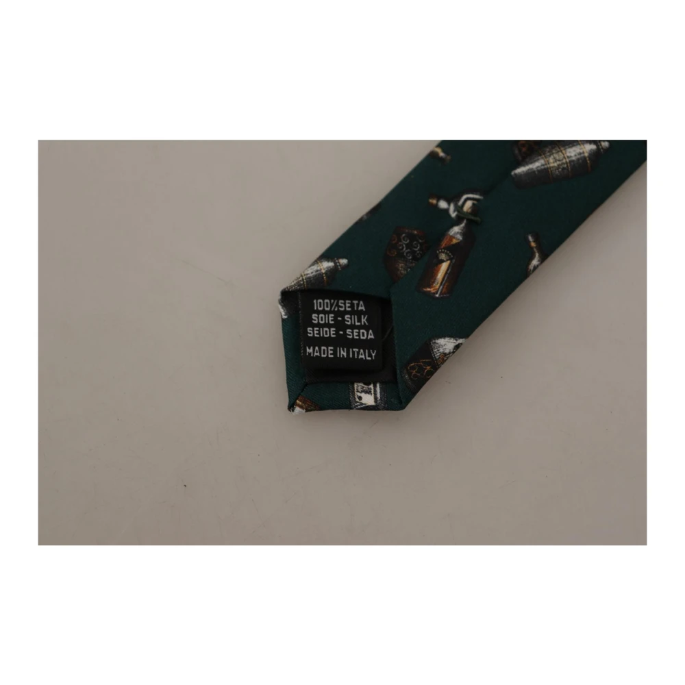 Dolce & Gabbana Zwarte flesprint zijden strik Black Heren