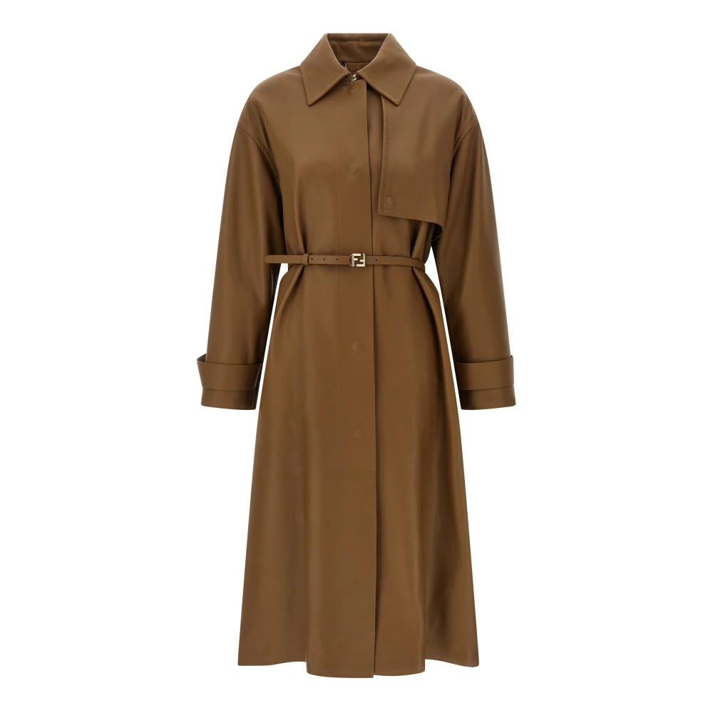 Fendi Damen Braun Mäntel, Xsgröße: