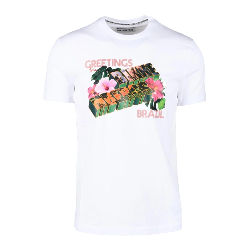 Bikkembergs Katoen Elastaan T-shirt White Heren