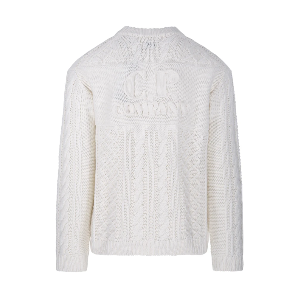 C.P. Company Witte Gauze Crew Neck Sweater White Heren