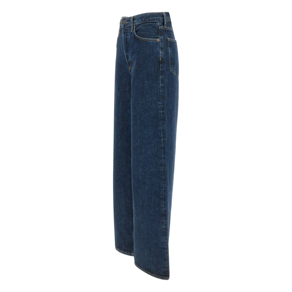 Agolde Dame Jean No Cuff Wide Leg Jeans Blue Dames