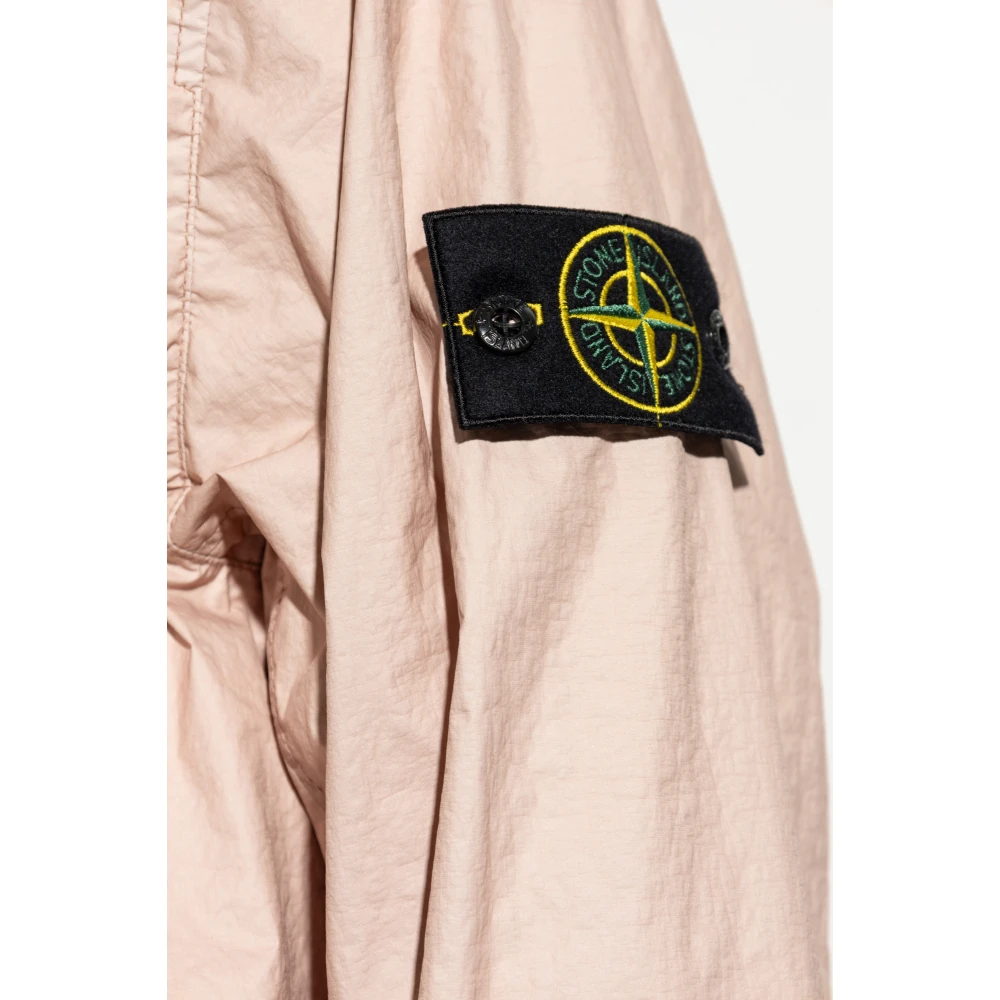 Stone Island Jas met logo Pink Heren