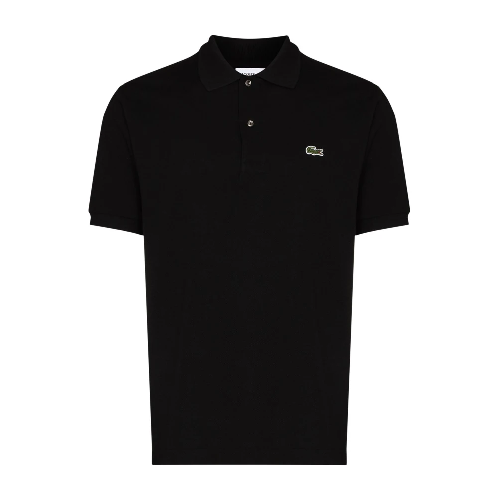 Lacoste Zwarte Katoenen Logo Patch Polo Black Heren