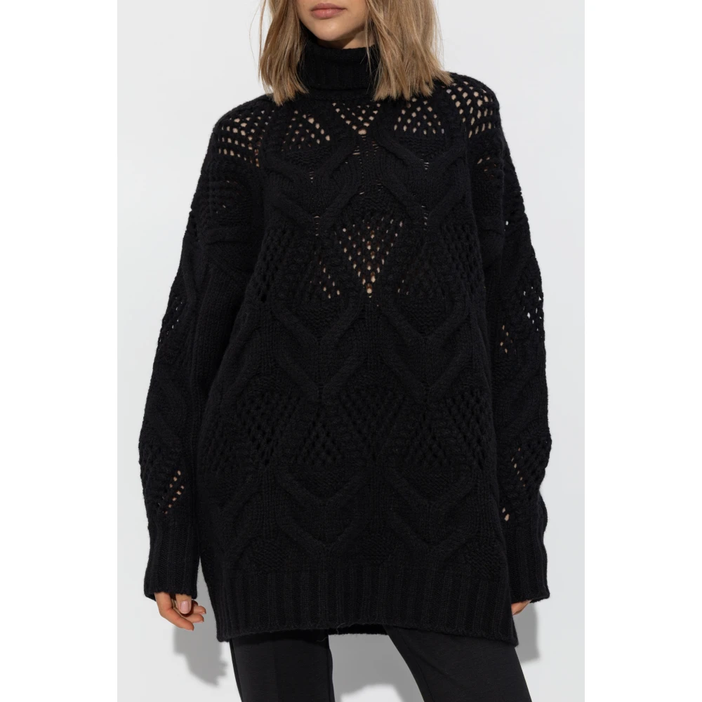 SPORTMAX Wollen coltrui Edicola Black Dames