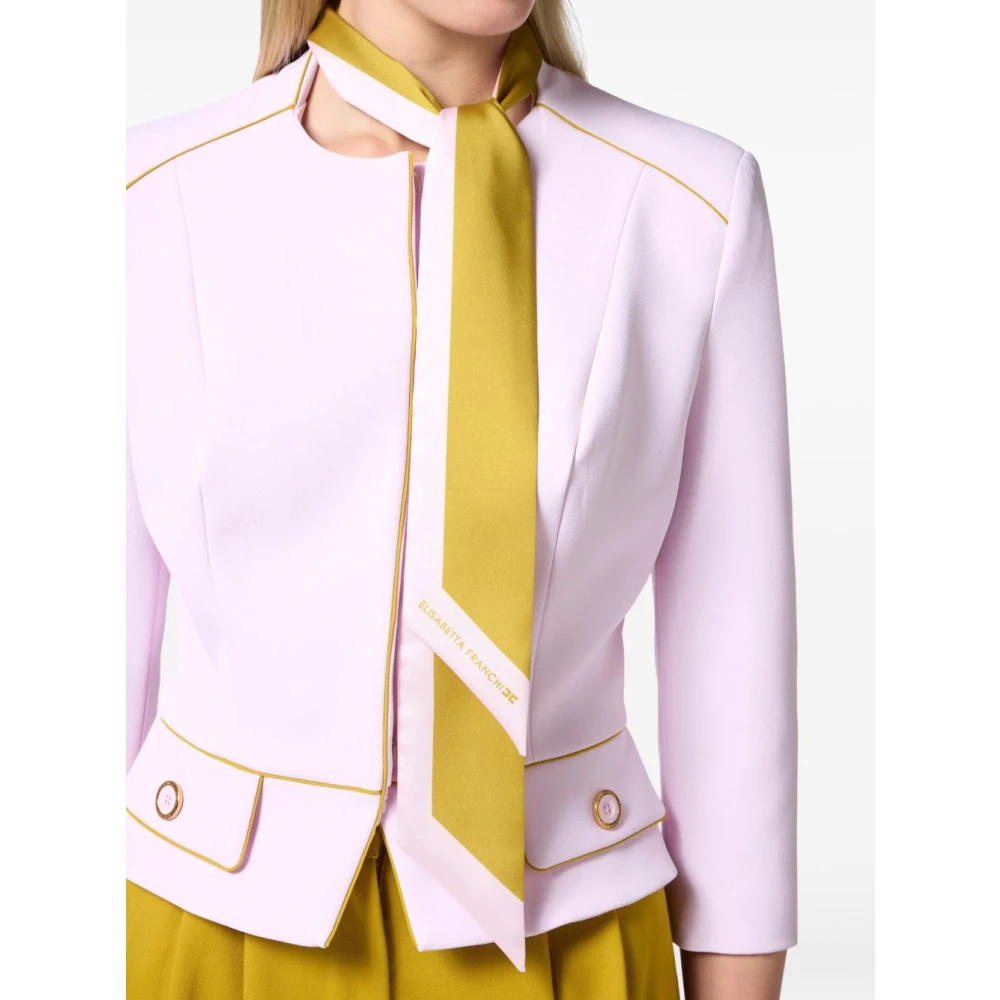 Elisabetta Franchi Roze en Gele Mode Buitenkleding Pink Dames