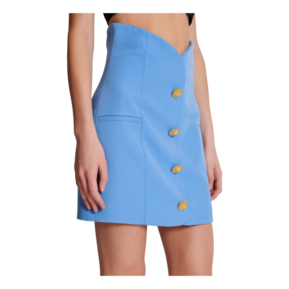 Balmain Tulpenrok met knopen Blue Dames
