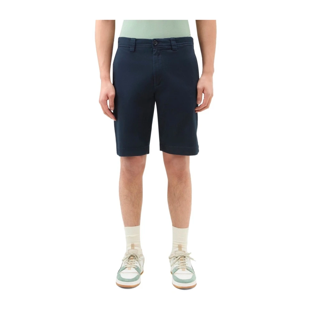 Woolrich Blauwe Chino Bermuda Shorts Blue Heren