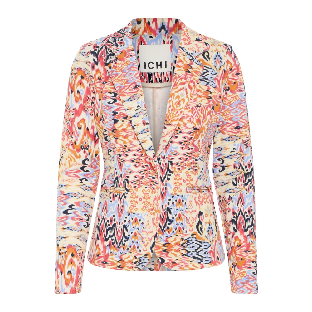 Ichi Geranium Multi Ikat Aop Blazer Jas Multicolor Dames