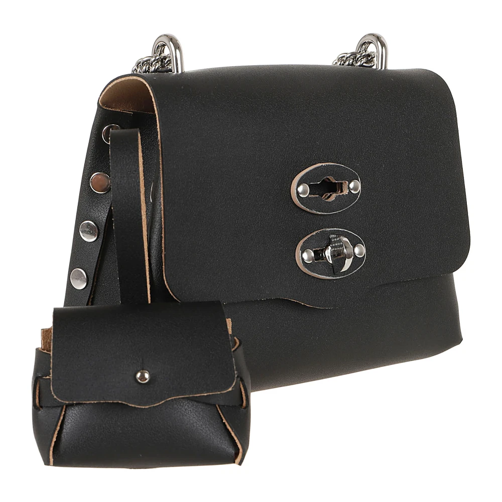 Zanellato Zwarte Schoudertas Chic Black Dames
