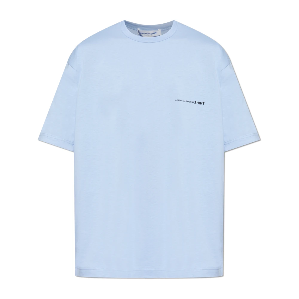 Comme des Garçons T-shirt met bedrukt logo Blue Heren