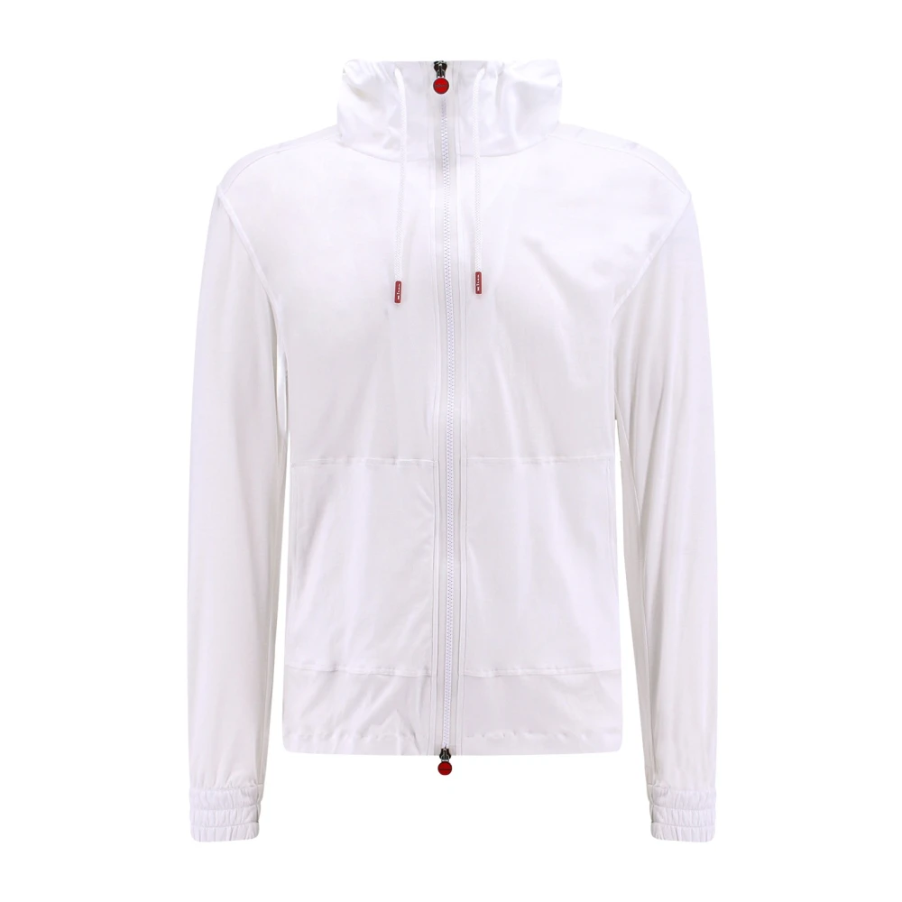 Kiton Premium Katoenen Zip-Through Hoodie White Heren