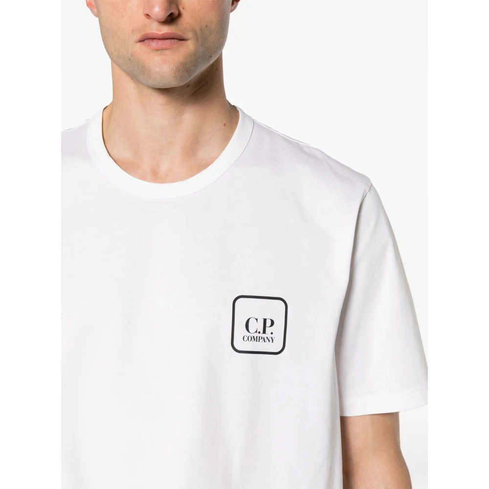 C.P. Company Wit Ronde Hals Bedrukt T-shirt White Heren