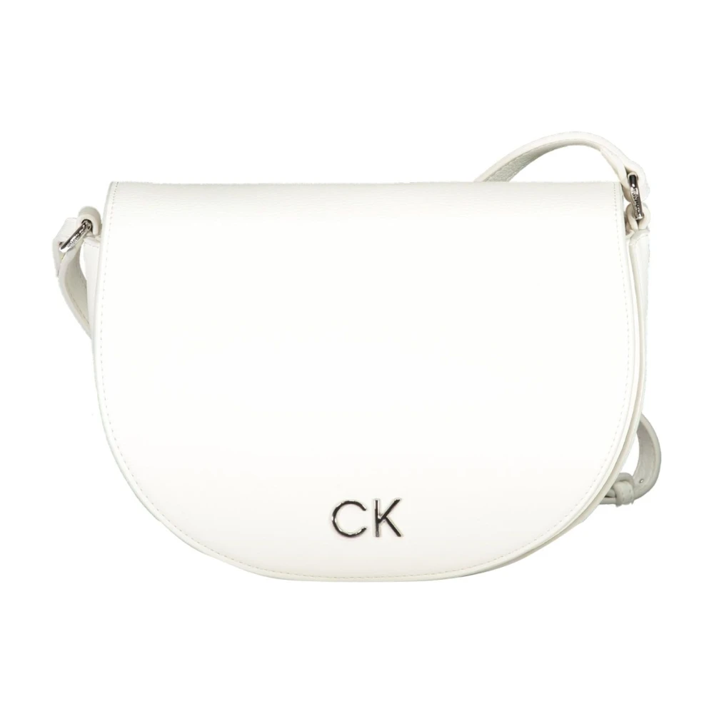 Calvin Klein Witte Schoudertas met Verstelbare Band White Dames