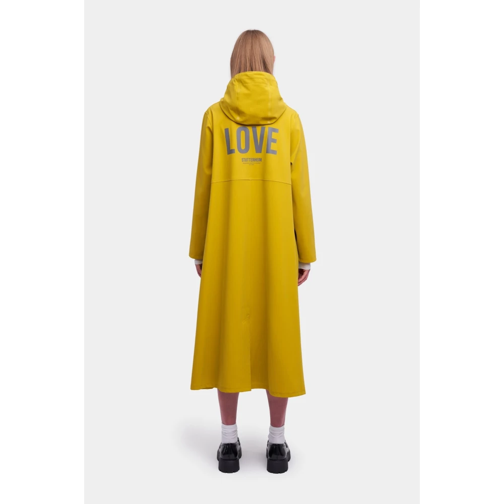 Stutterheim Love Print Matte Regenjas Yellow Dames