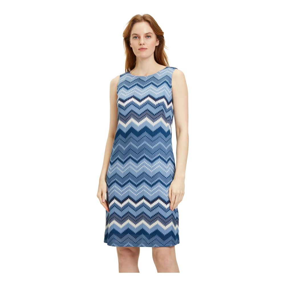 Betty Barclay Elegant Kant Jurk met Boothals Blue Dames