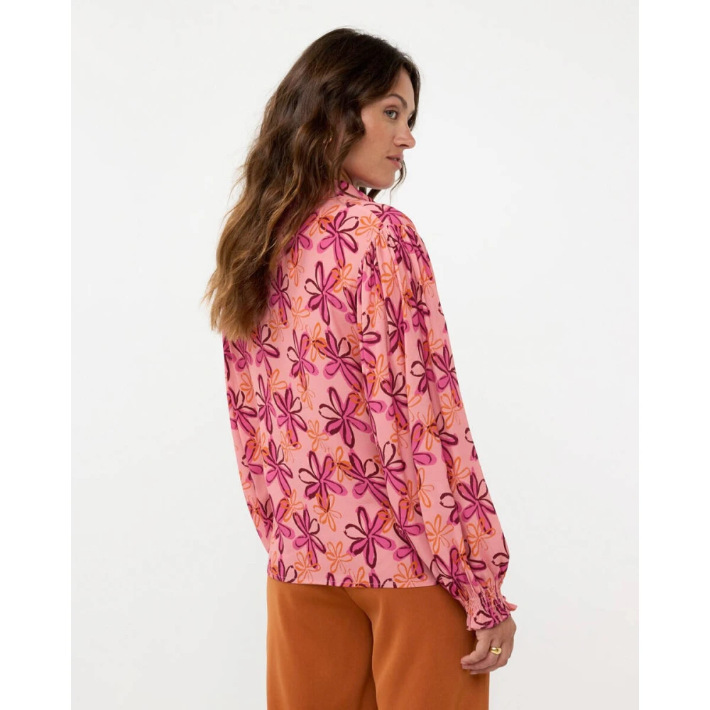 Ydence Lange Mouw Blouse Alyssa Pink Dames