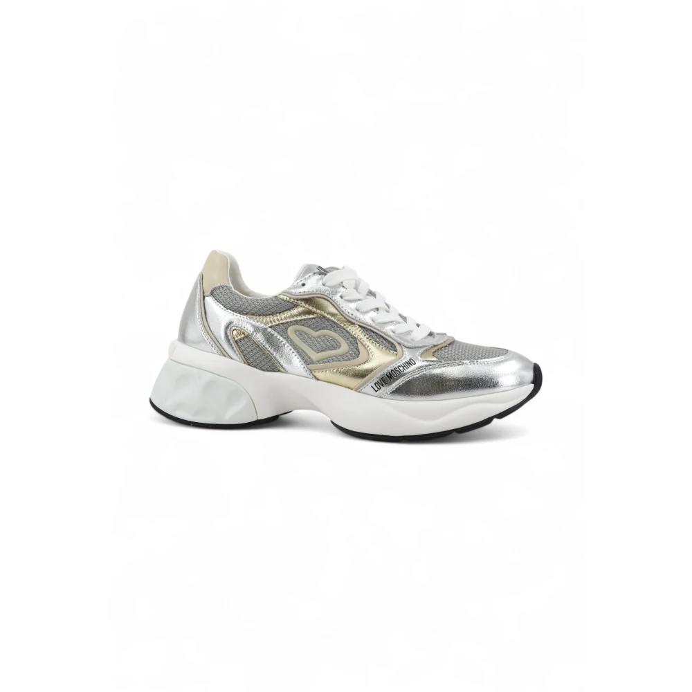 Love Moschino Crystal Love Sneakers Dames Schoenen Grijs