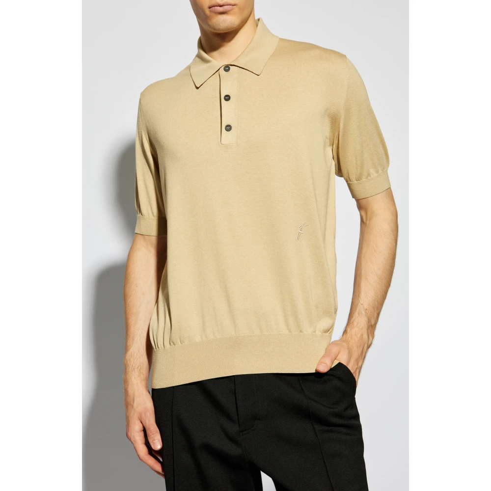 Salvatore Ferragamo Zijden polo Beige Heren