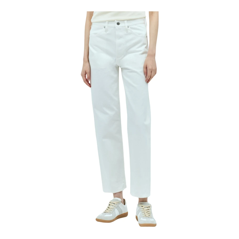 Jil Sander Witte Slim-Fit Denim Jeans Beige Dames